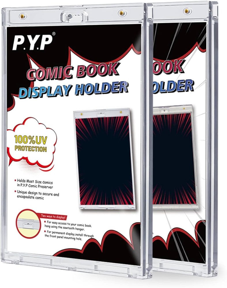 2ct Magnetic Comic-Book Display Cases - Crystal Clear One Touch Comic Book...