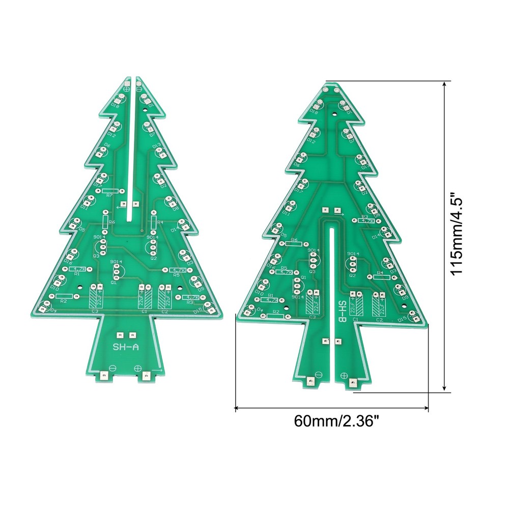 Soldering Practice Board, 1 Set Electronics Kit PCB Board DIY LED Christmas Tree