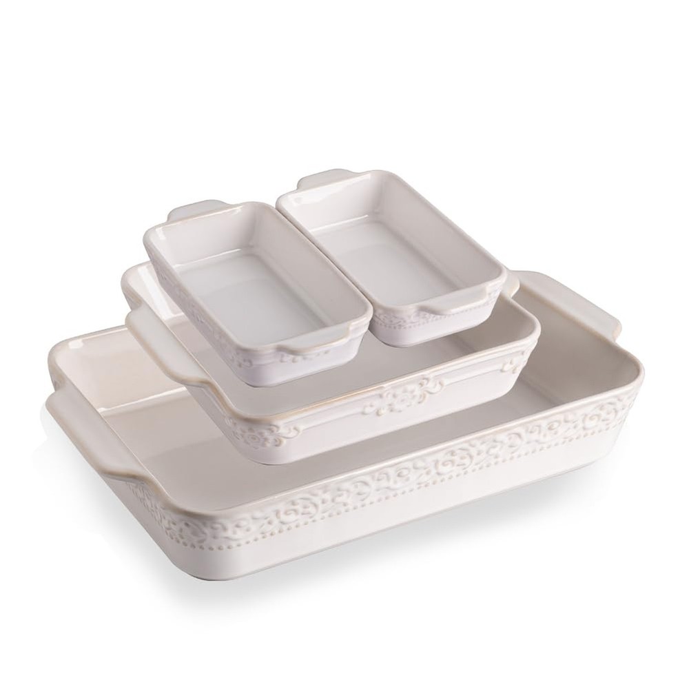 Sweejar Casserole Dishes for Oven, Ceramic Bakeware Set of 4, Rectangular Bak...