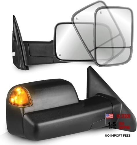 Left and Right Mirrors Compatible with 2002-2008 2003-2009 Black Turn Light