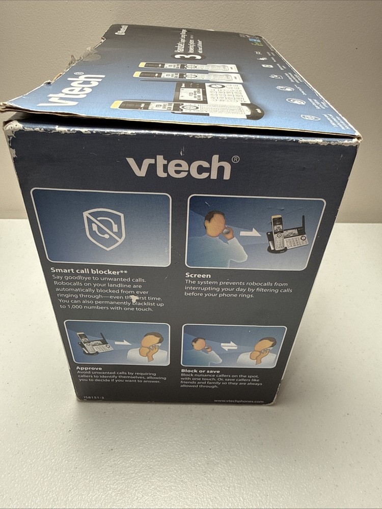 VTech Cordless Phone Answering Machine Bluetooth 3 Handset Super Long Range