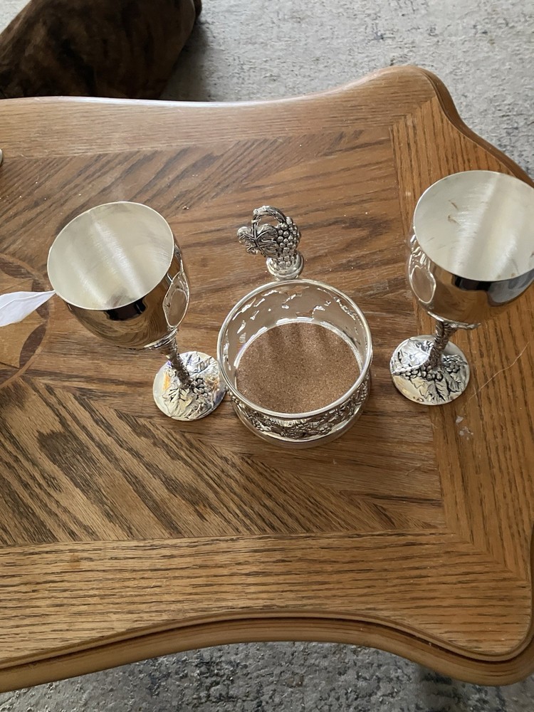 Wine Bottle Coaster Silver Plated Grape Design Godinger Silver Co.