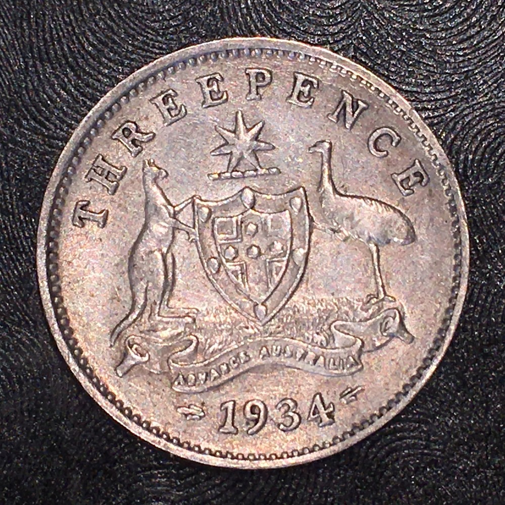 1934 Australia Threepence - High Quality Scans #E893
