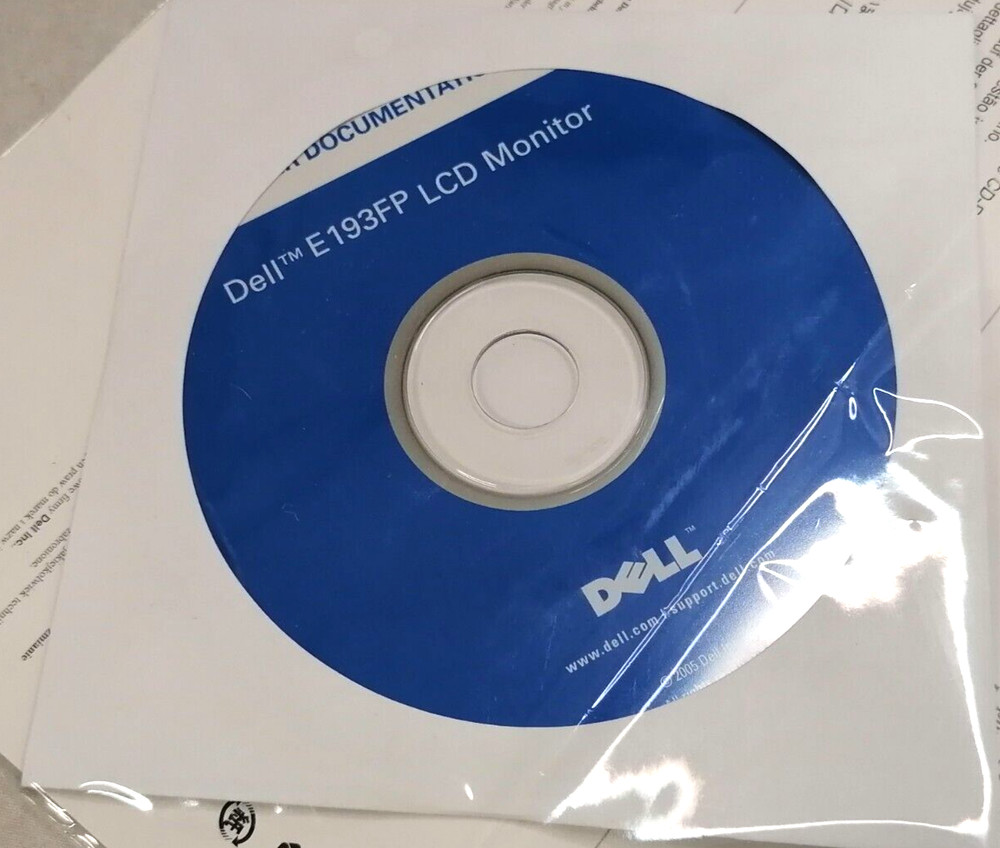 NIB Dell E193FP LCD Monitor Documentation Software