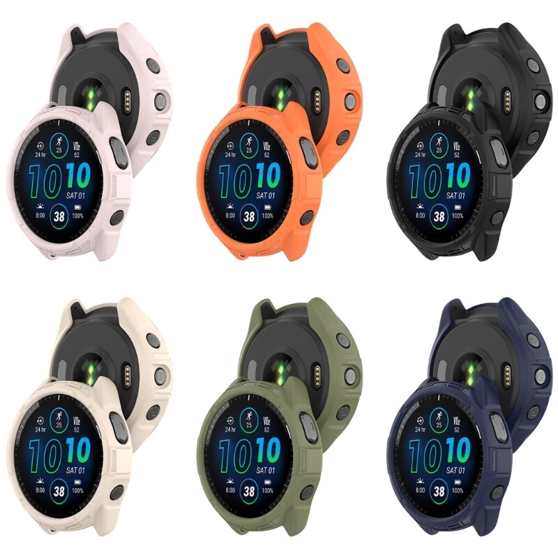 For Garmin-Forerunner 965 Watch Shockproof Antiscratch Cover Frame-Bumper Sleeve