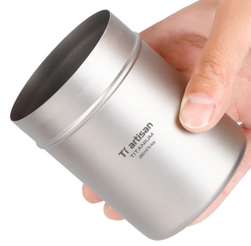 280mL Pure Titanium Storage Box Coffee Tea Cans EDC Portable Container Bottle