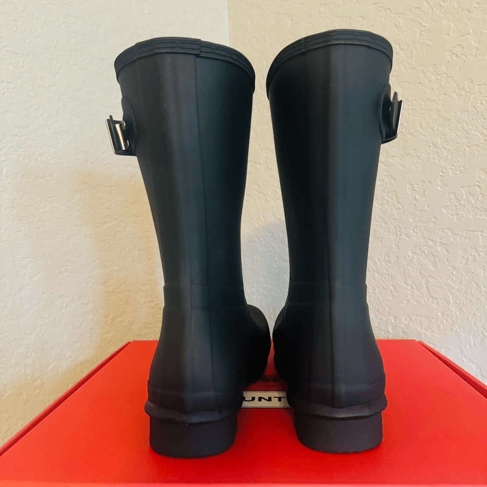HUNTER Original Short Waterproof Rain Boot, Rubber Black, Size 10, NWT