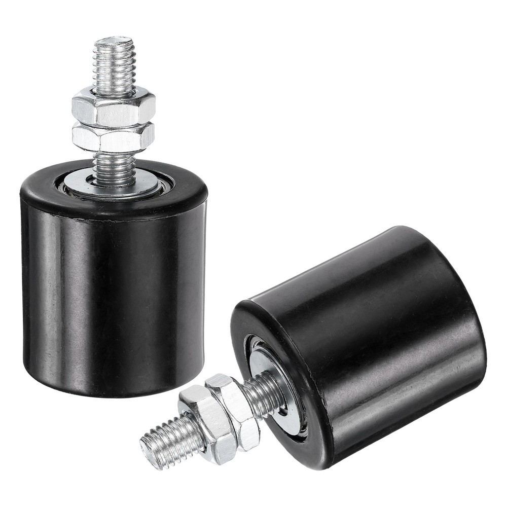 2Pcs Slide Gate Guide Roller 1.7" Nylon Sliding Gate Support Assembly, Black