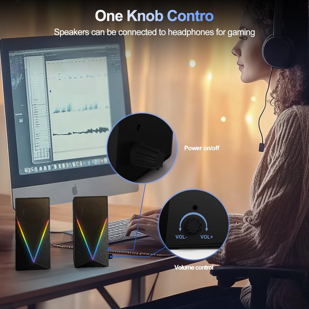 Computer Speaker Amplifier System Set Desktop Multimedia Speakers for Laptop Pc