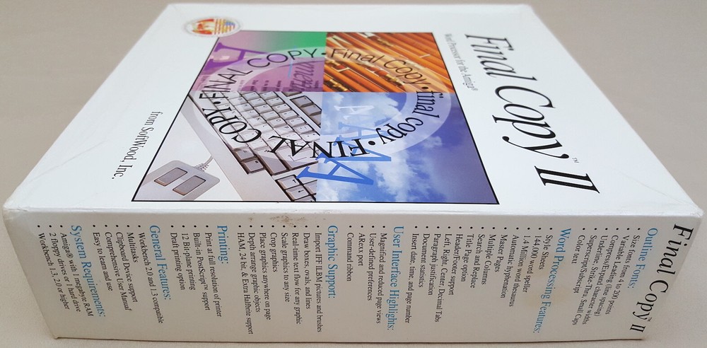Final Copy II Release 1©1992 SoftWood Word Processor for Commodore Amiga BOXED 2