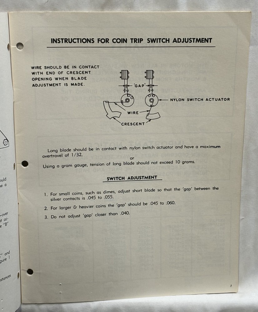 ORIGINAL-WILLIAMS-SMART SET-INSTRUCTION MANUAL