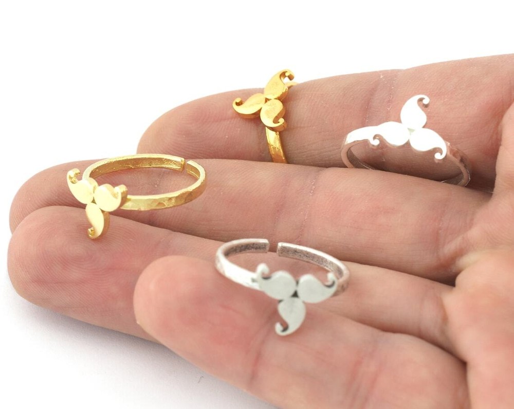 Mango Adjustable Ring Raw brass-Antique Silver-Shiny silver-Gold 8us size 5212
