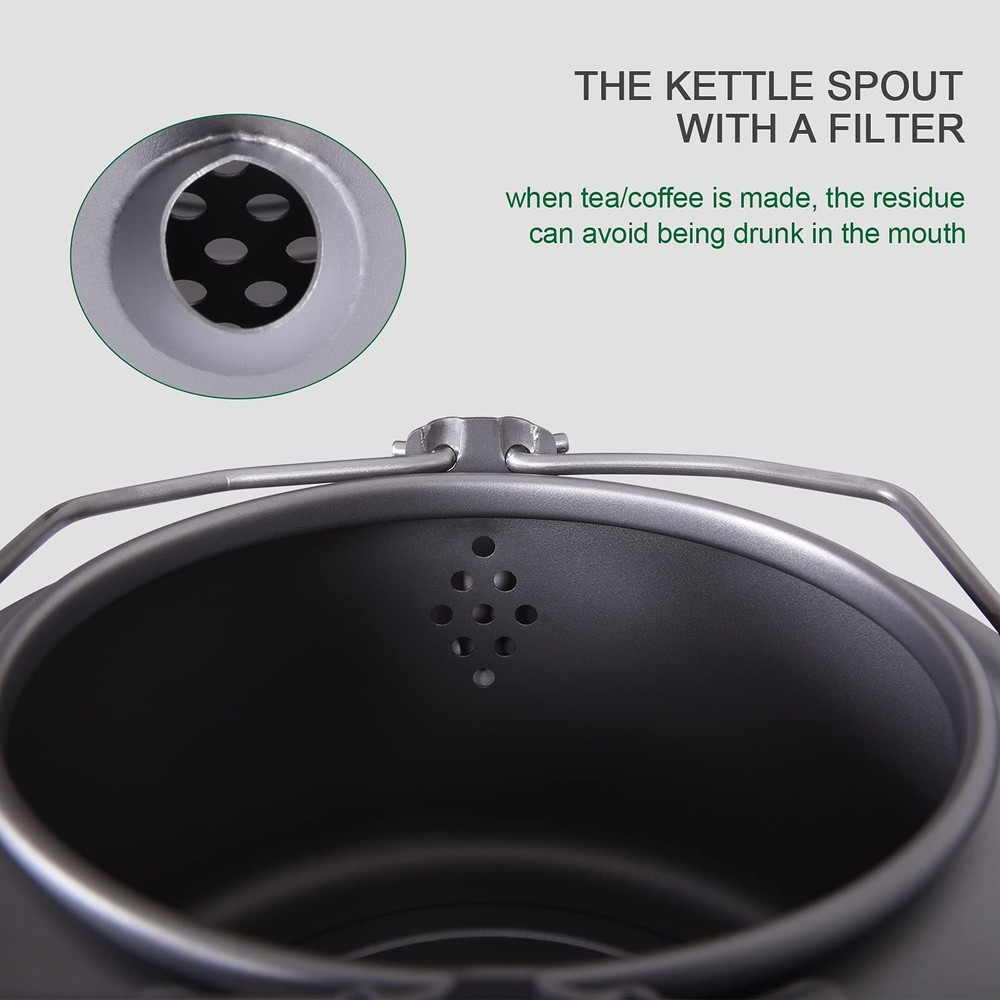 Boundless Voyage Titanium Kettle with Folding Handle & Filter Ultralight Teap...