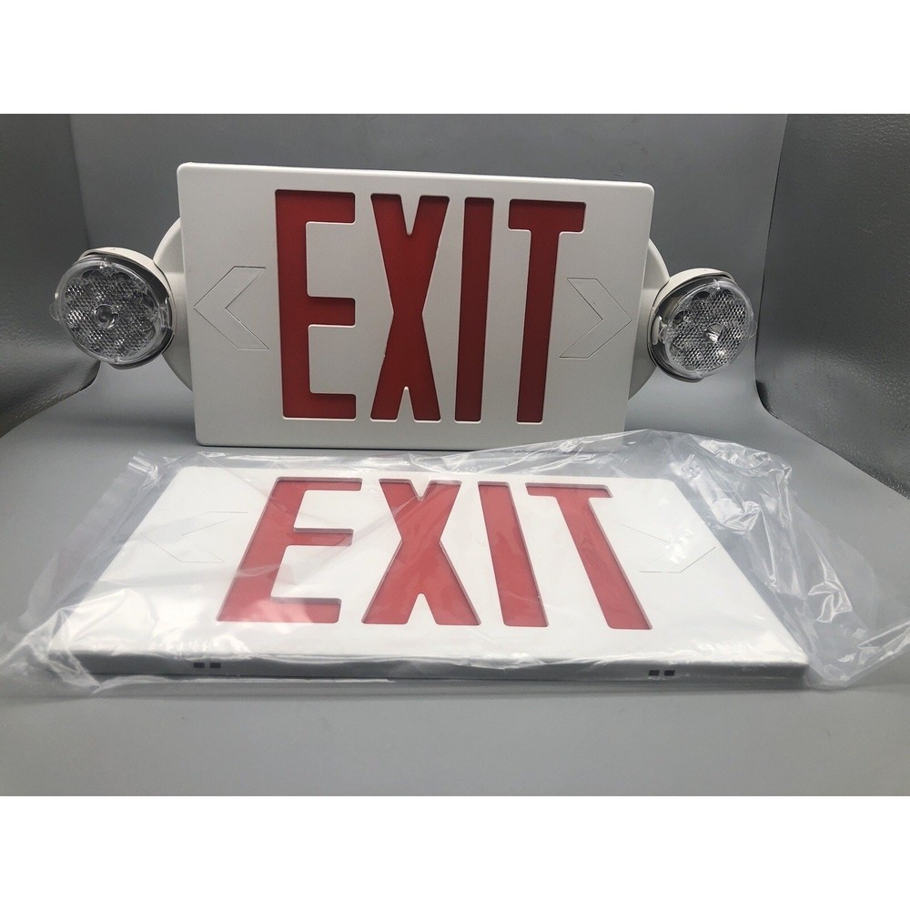 LED Exit Sign Emergency Light Compact Combo single face w/Battery Backup *READ