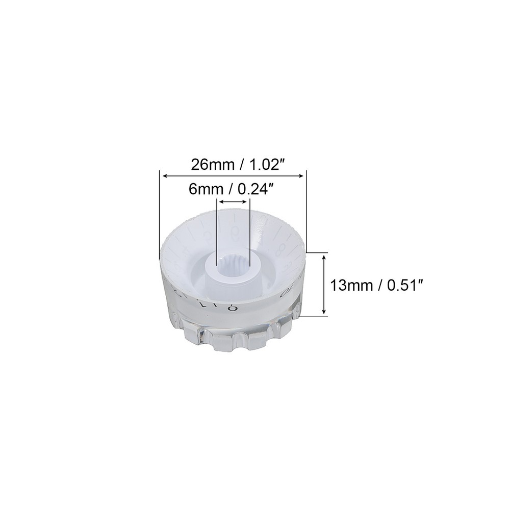 Notched Speed Knobs Speed Volume Tone Control Knobs White 4Pcs