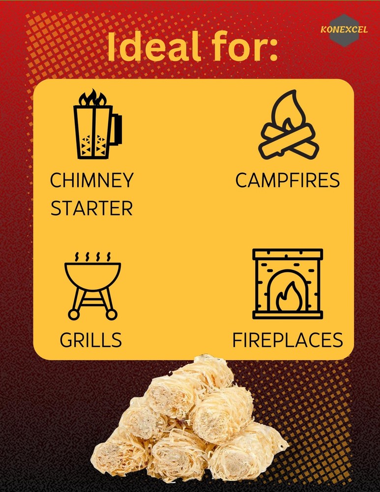 130 pcs Large Fire Starters, Natural Fire Starter for Campfires, Firestarters...