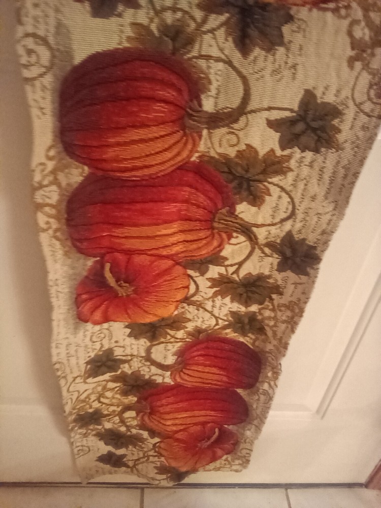 Halloween Fall table runner from CVS pumpkins polyester 61" x 13"