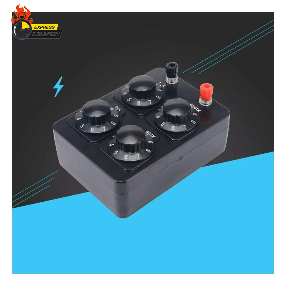 1Pcs 0-9999 Ohm Simple Resistance Box Precision Variable Resistor for Physical E