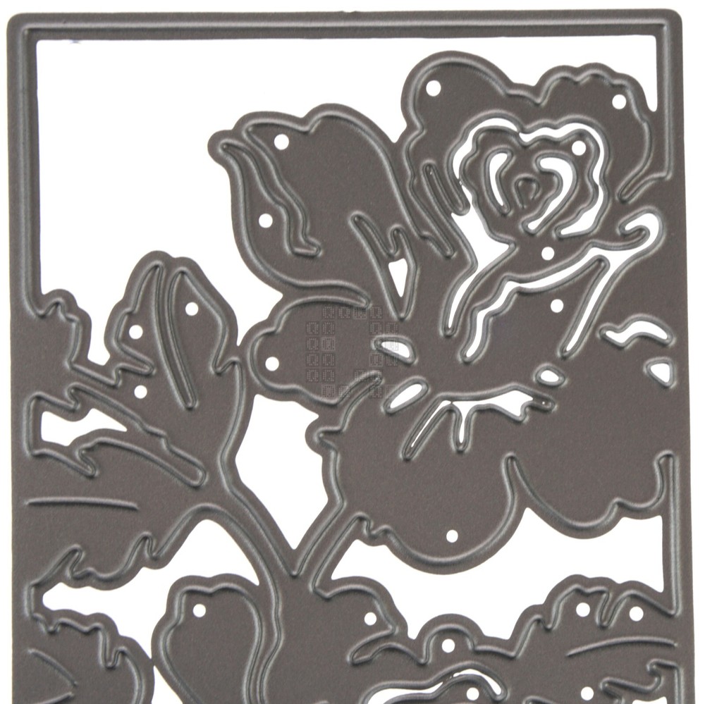 Entwined Roses Rectangular Metal Cutting Die