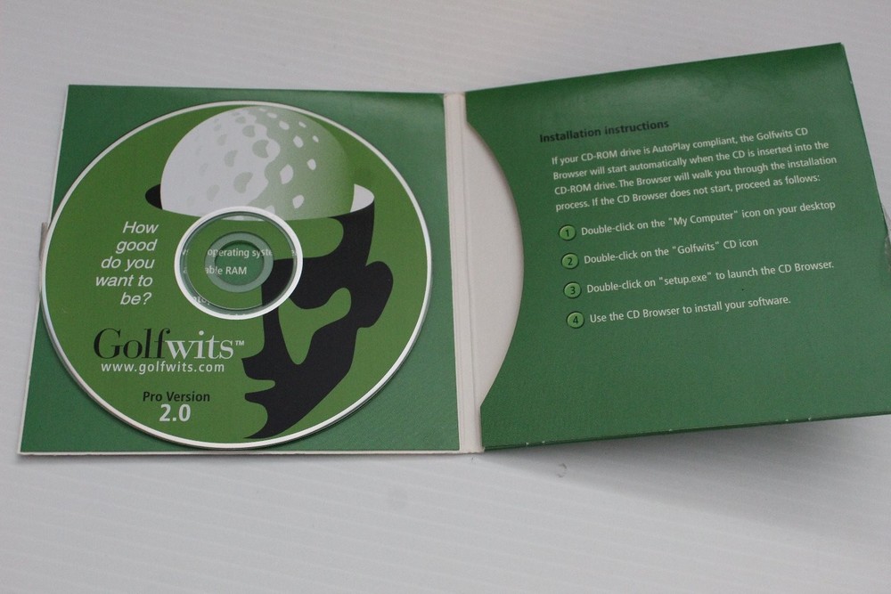 Golfwits Pro Version 2.0 Software for Windows PC CD-ROM Golf SISCOSOFT