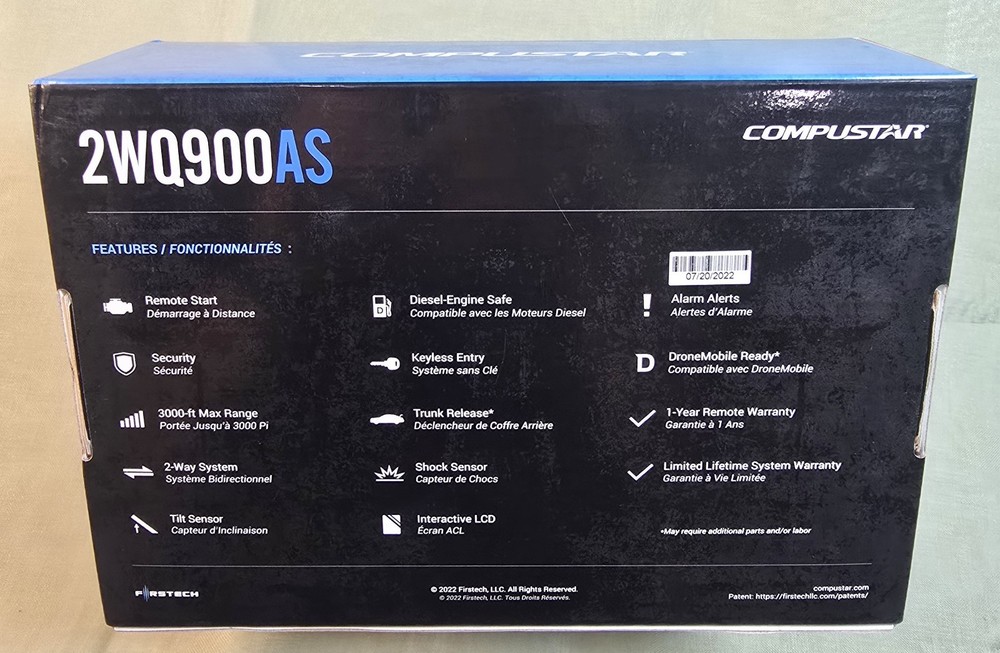 Compustar CS2WQ900-AS 2-Way LCD 3000-FT Max Range Remote Start + Security System
