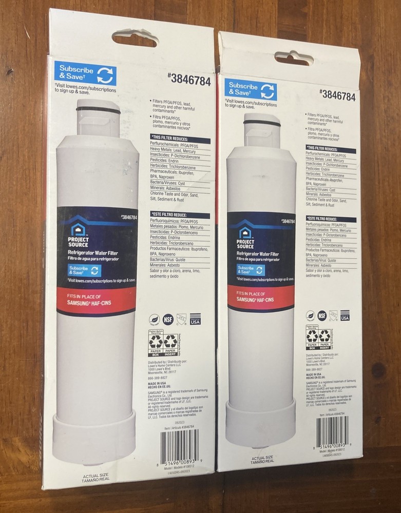 Project Source 3846784 Refrigerator Water Filter 4 Pack (2 Packs Of 2)