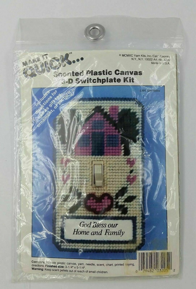 Vintage Make It Quick Scented Plastic Canvas 3-D Switchplate Kit Sealed