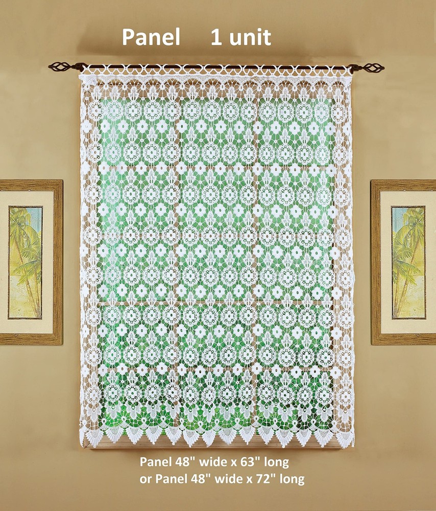 Medallion Macramé Panel 63",White,48W x 63L