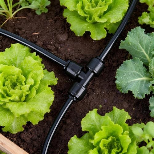 30 PCS Quick Connect Drip Irrigation 1/4" Tee Fitting, 1/4" Quick Connect Tee