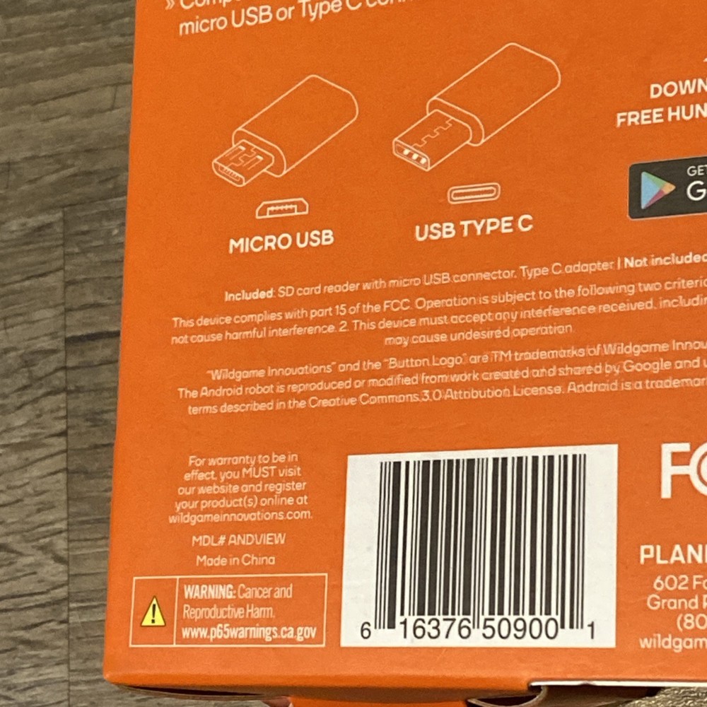 Wildgame Innovations SD Card Reader for Android Devices USB TYPE C and Micro USB
