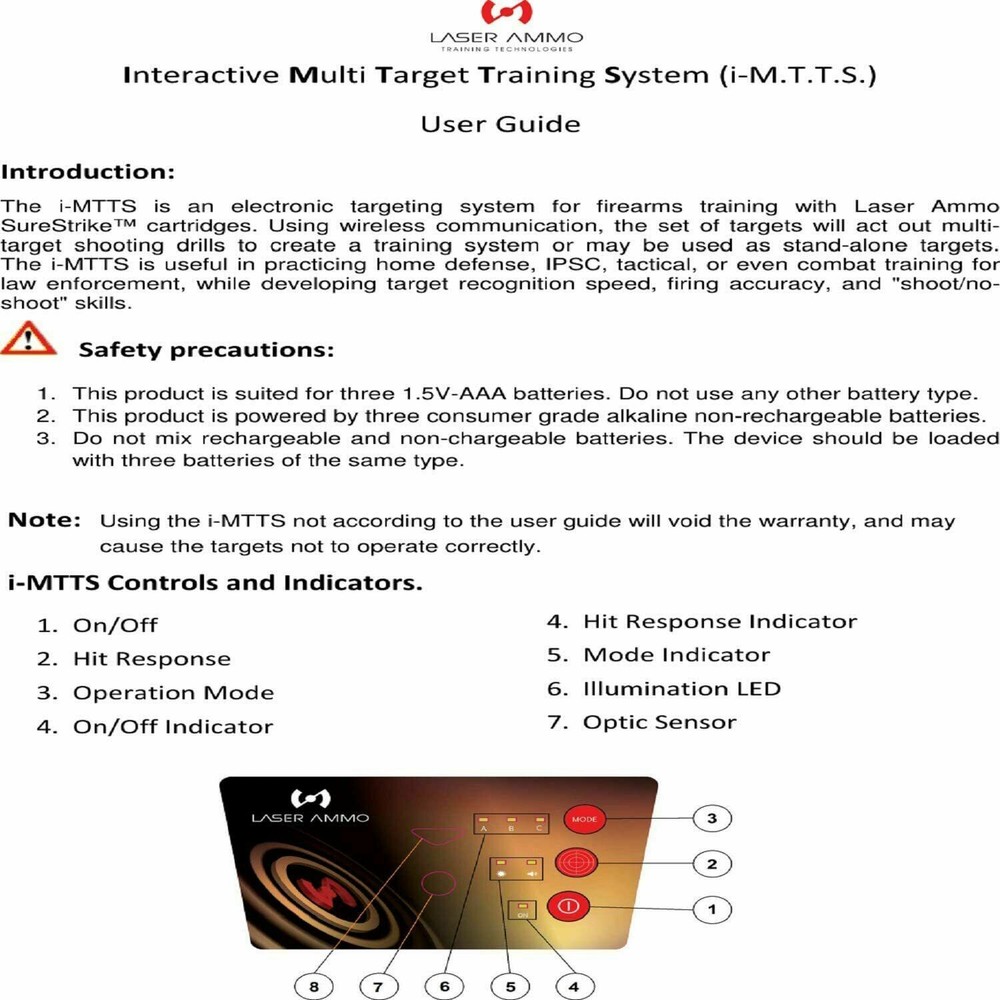 Laser Ammo iMTTS Interactive Multi Target Training Systems For Dry Fire Training