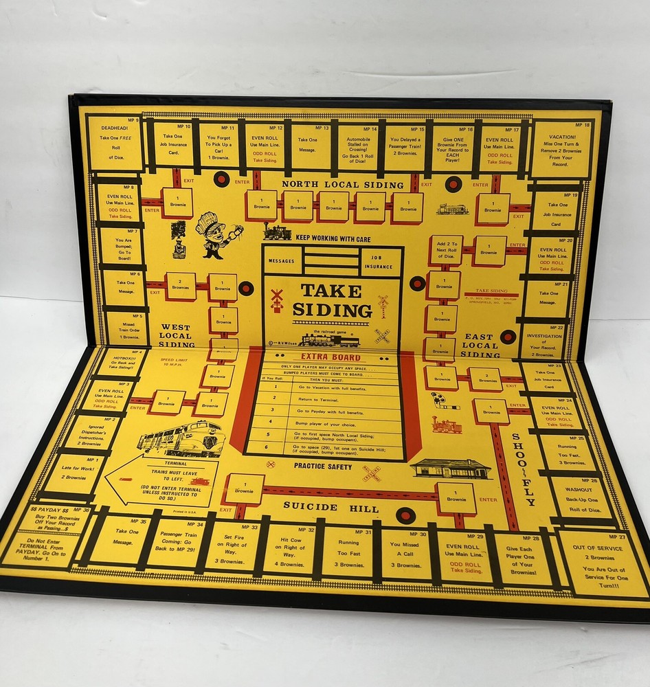 1976 Take Siding The Railroad Train Board Game - **Game Board Only** Replacement