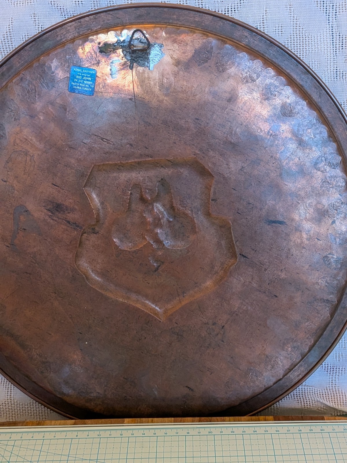 Vintage USAF Communications Command Plaque Incirlik AB Turkey Copper Wall Art