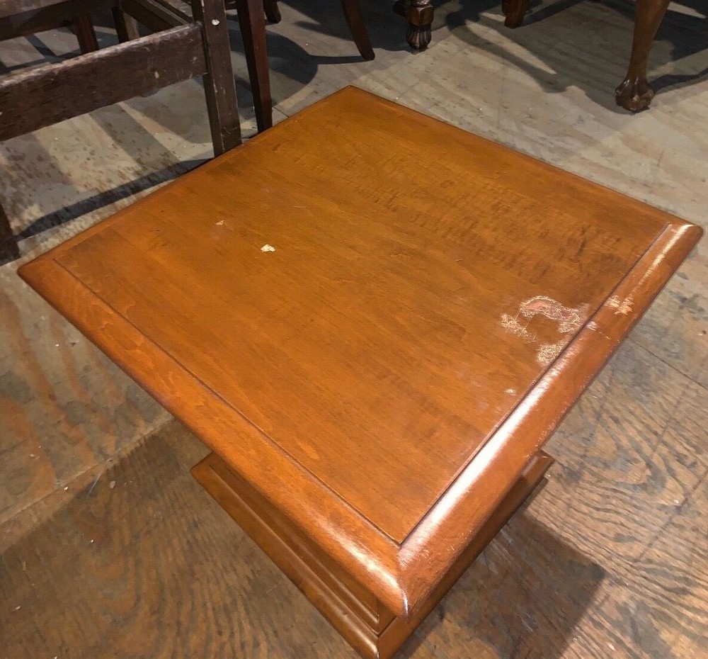 Antique Maple Square Table Or Plant Stand