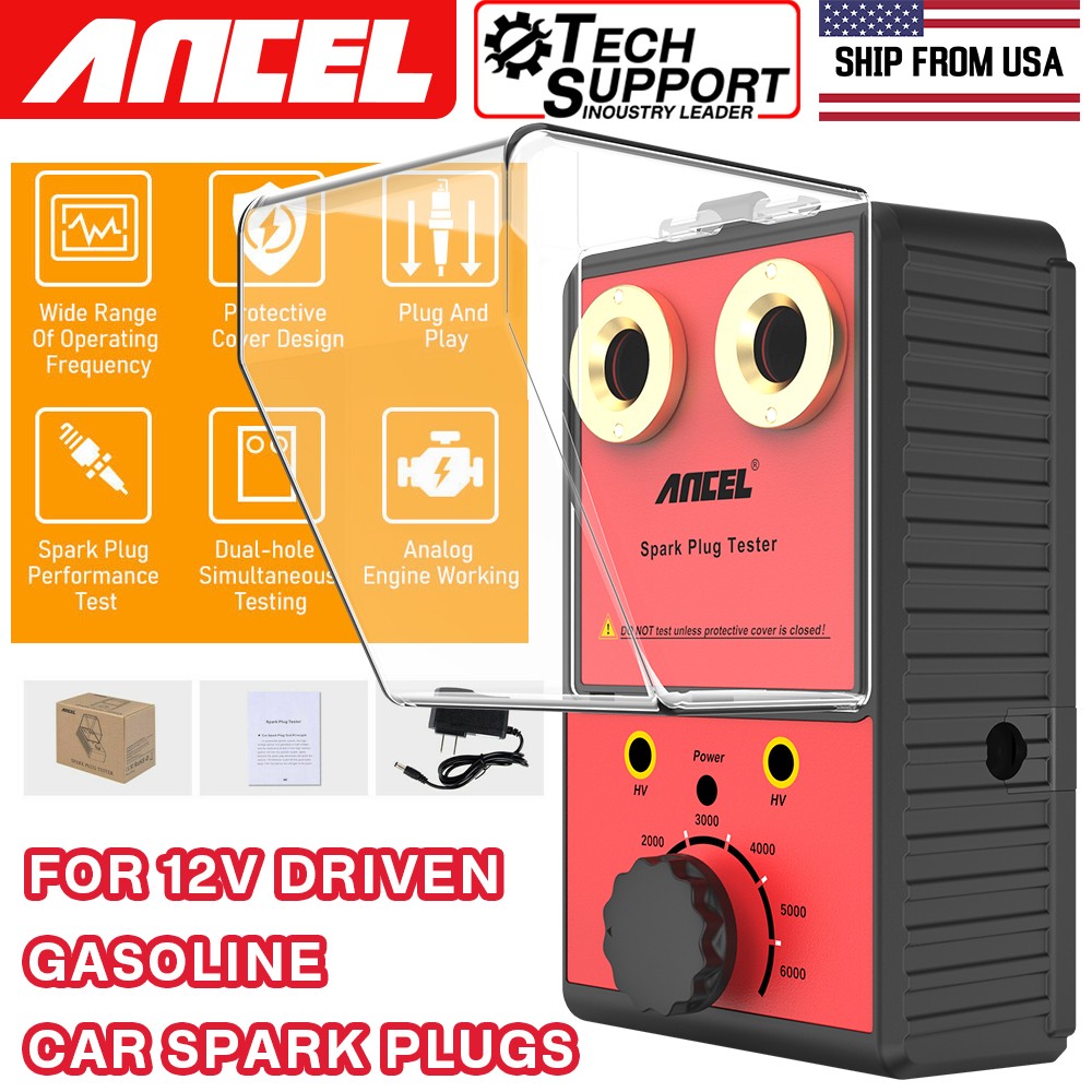 ANCEL Dual Hole Spark Plug Tester Auto Engine Ignition Gasoline Diagnostic Tool