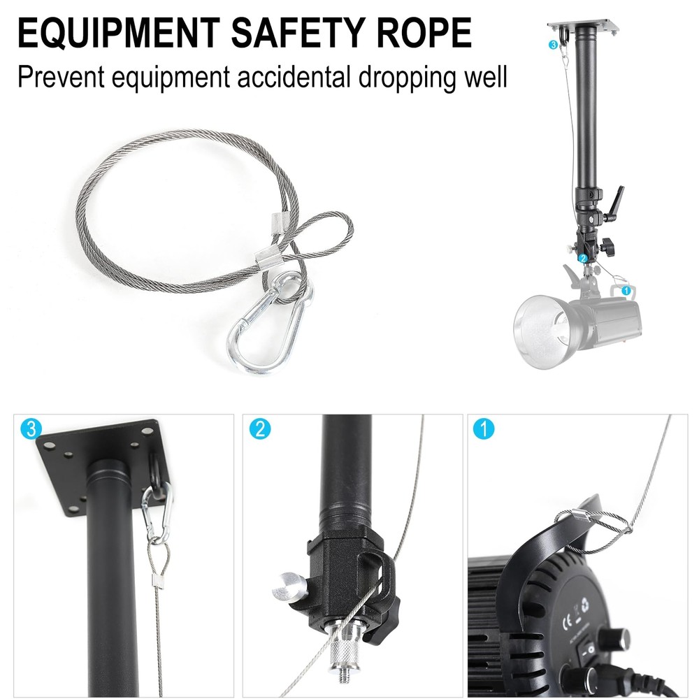 Photography Studio Ceiling Mount 360° Rotation Wall Ceiling Light Mount Boom ...