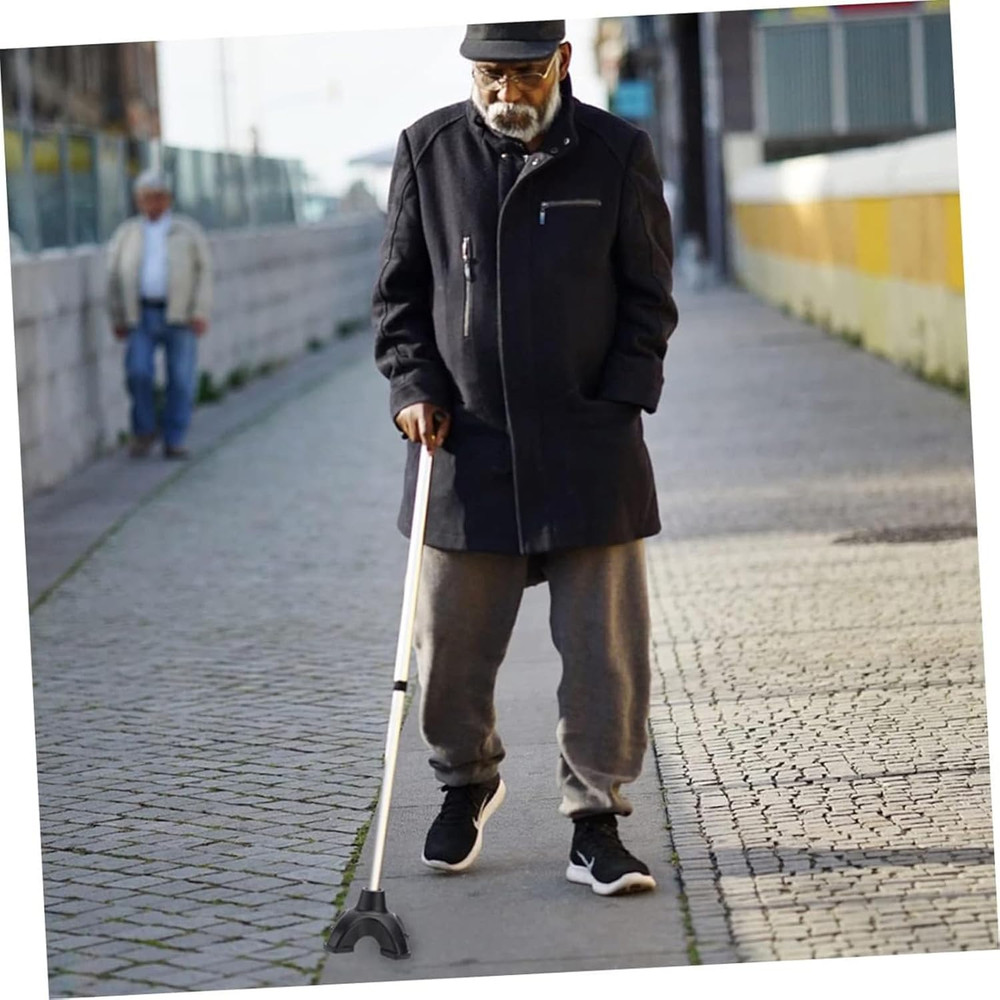 Non-Slip Rubber End Tips for Walking Canes, Sticks, and Crutches - Self-Standing