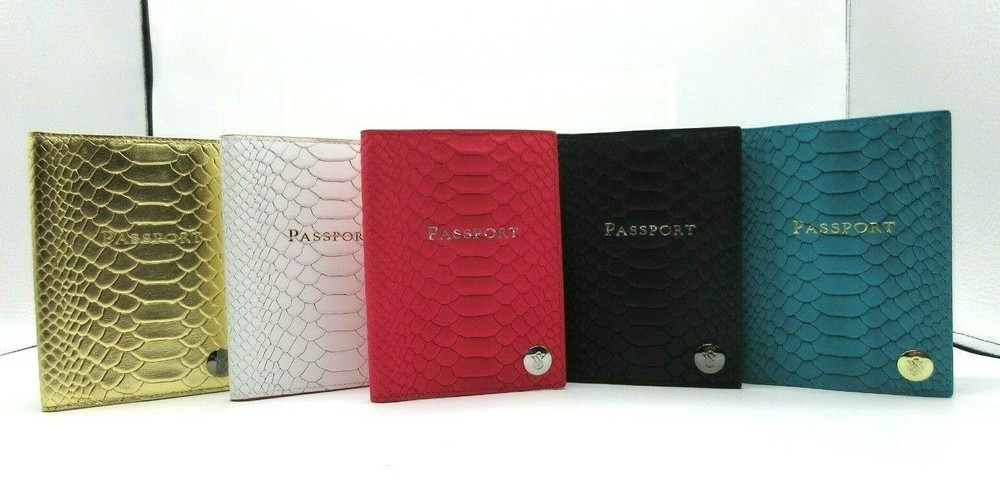 Victoria's Secret Passport Cover NEW w Tags Gold Python Embossed
