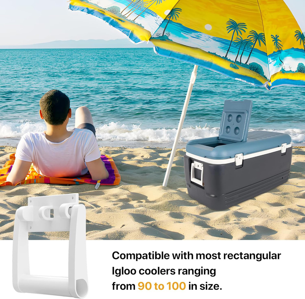 White Plastic Replacement Cooler Handles,Compatible with Igloo 90-100 Quart C...