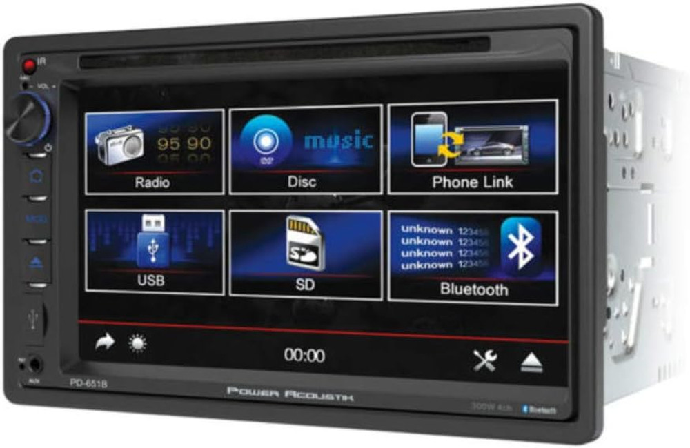 PD‐651B 6.5" Double-DIN In-Dash LCD Touchscreen DVD Receiver (With Bluetooth)