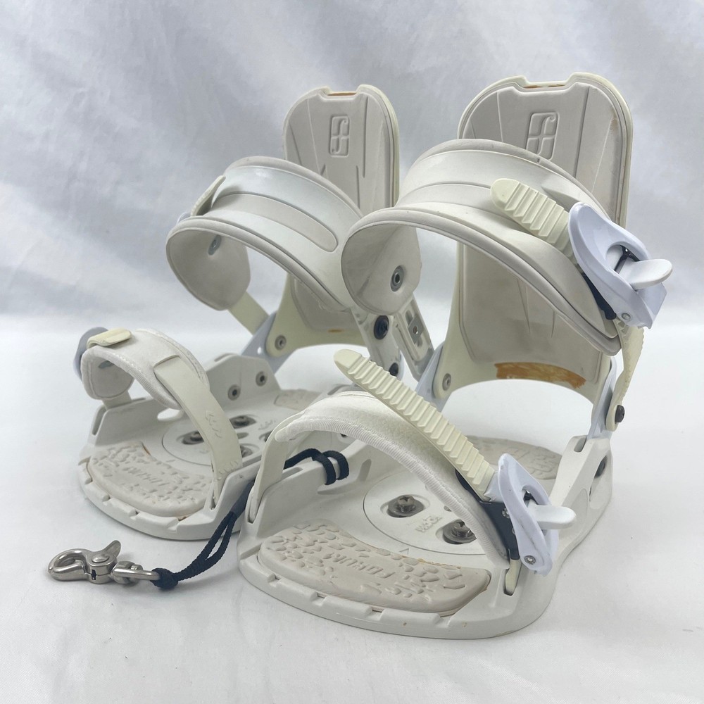 Forum Snowboard Bindings White Spider Web Graphic I-Lock System All Mountain M-L