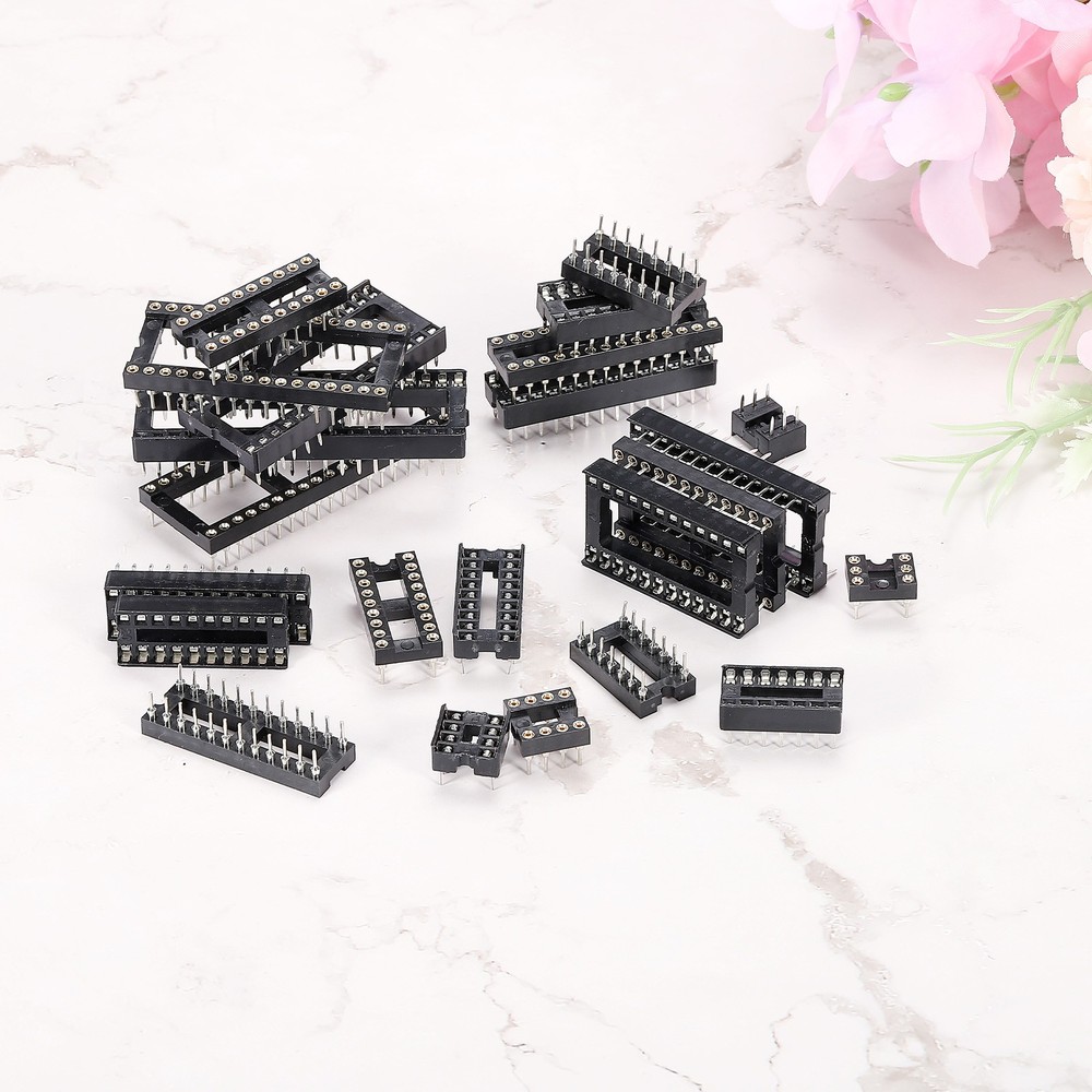 DIP IC Chip Socket Adapter Round Pin 8P 2.54mm Pitch IC Socket 6 Pack