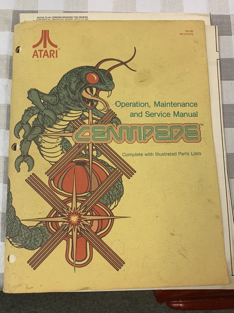 Original 1981 Atari Centipede Operation Video Game Manual with Drawings Packages