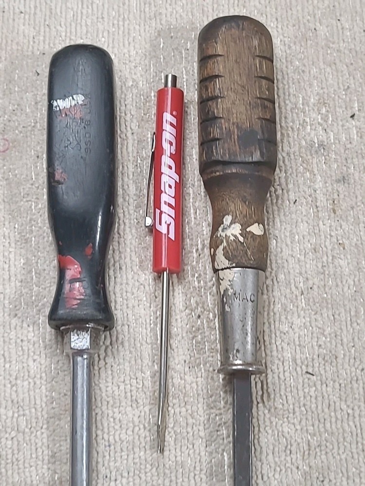 SNAP ON SSD6 FLAT & Pocket SCREWDRIVER, Mac Tools Wood Handle Tool Set