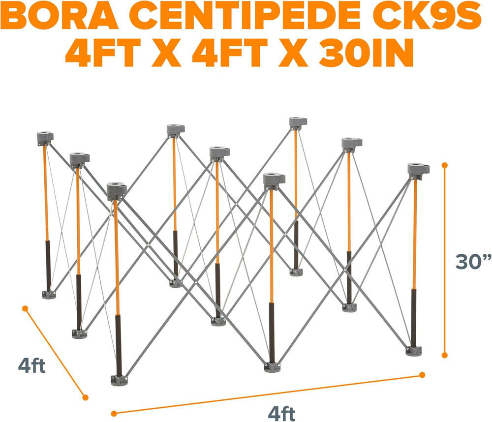 Bora Centipede 30In Folding Work Table Set - No Assembly 9-Strut Collapsible Tab