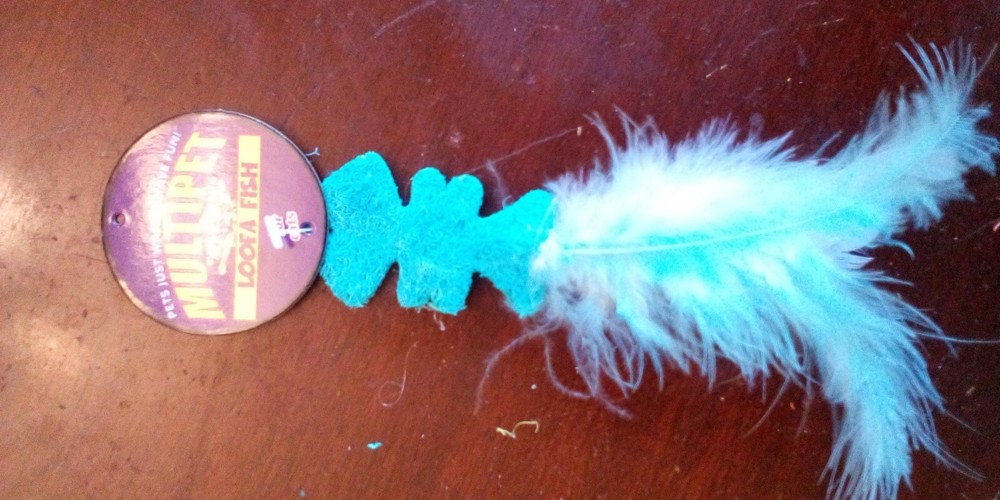 Loofa Fish Cat Toy by Multipet (multiple color options)