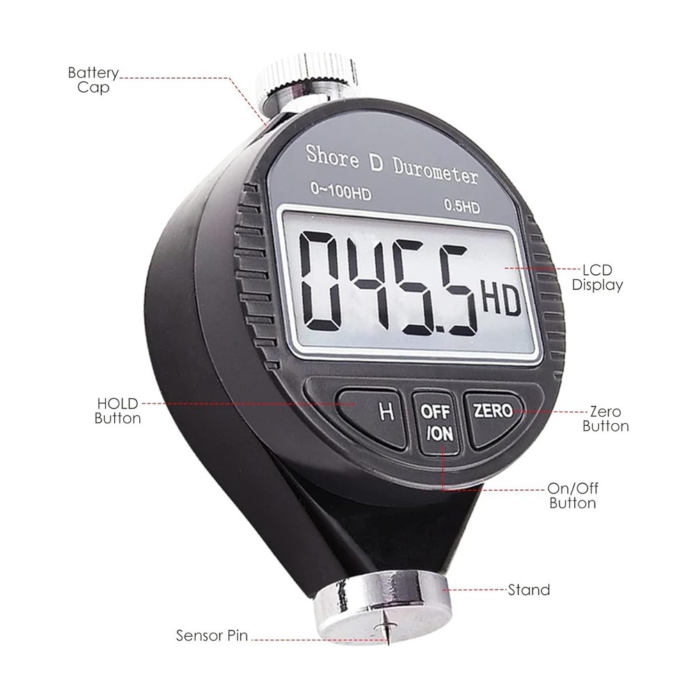 Rubber Hardness Tester Digital Shore Type D Durometer Tester...