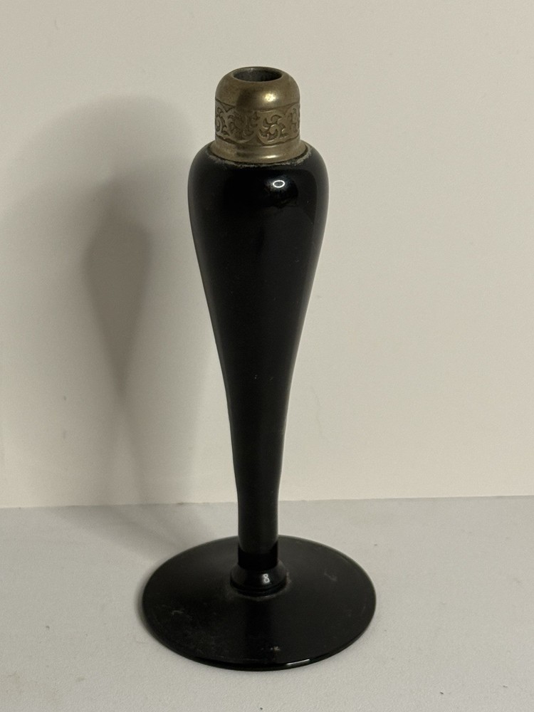 DeVilbiss Black Glass Art Deco Perfume Bottle ETB