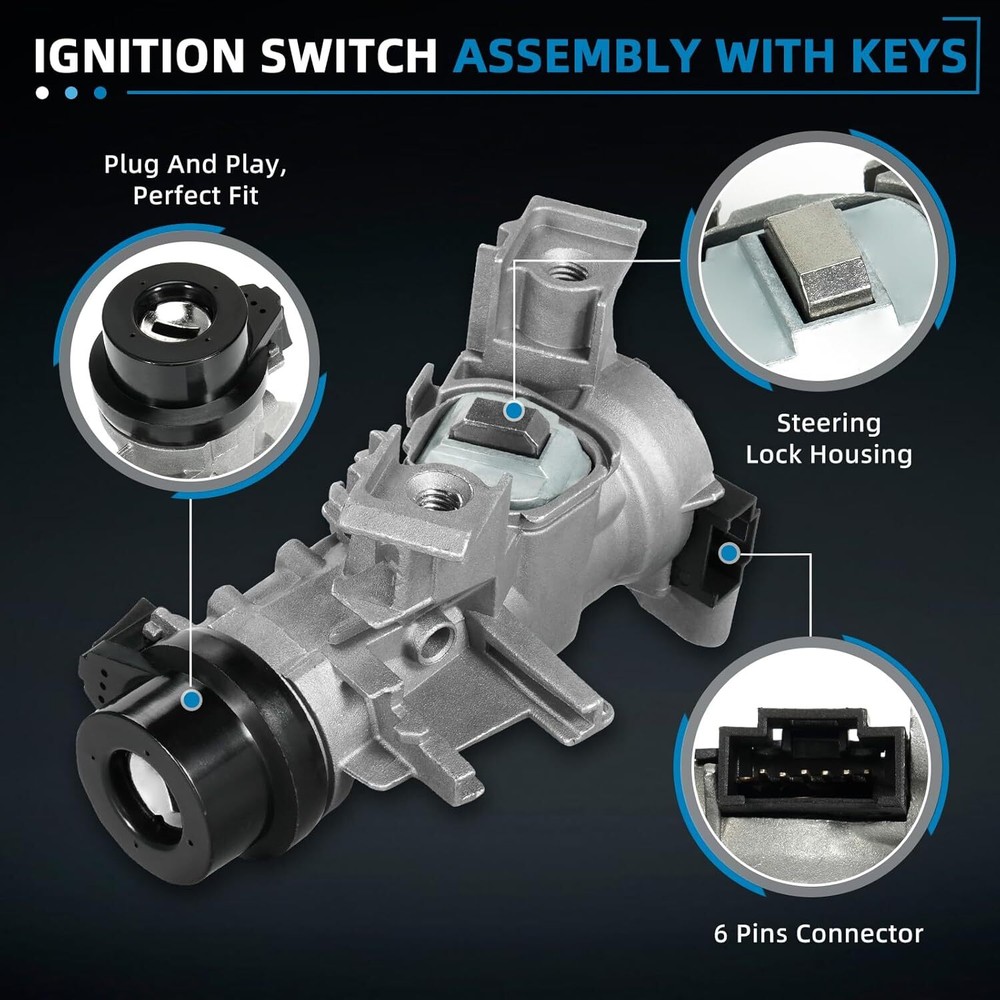 Ignition Switch Lock Assembly W/remote Control Key Shell For Vw Jetta 2006-2018