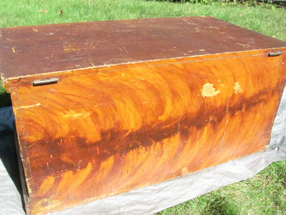 Antique Grain Painted Blanket Chest c. 1850